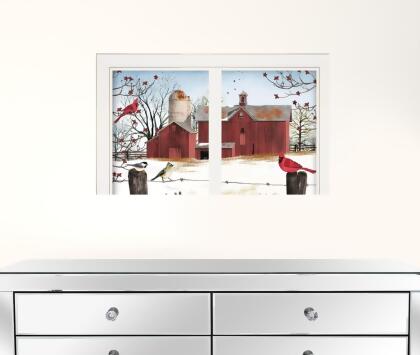 HomeRoots 406222 15 x 19 x 1.5 in. Winter Friends 5 White Framed Print Wall Art