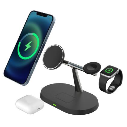 Zummy ZTWC042BK Zummy 3 in 1 Wireless Charger Station Dock For Apple Watch Iphone 