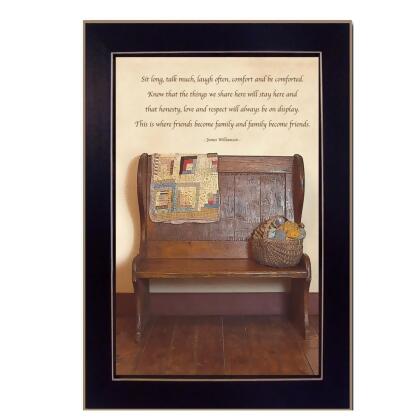 HomeRoots 415271 10 x 14 x 1 in. Friends Become Family Black Framed Print Wall Art