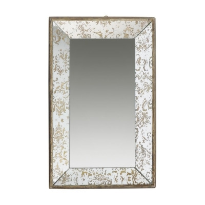 HomeRoots 484982 12 x 20 x 2 in. Rectangle Vintage Style Wall Mounted Accent Mirror 