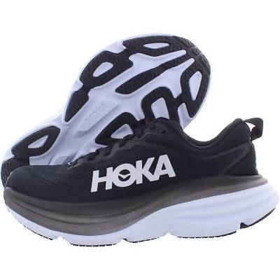 Hoka 1127952-BWHT-11 Bondi 8 Womens Running Shoes, Black & White - Size 11 