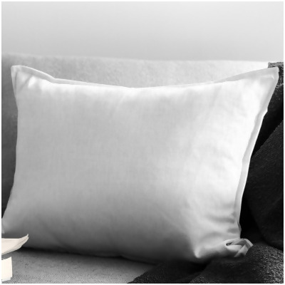 6ix Tailors CAR-PUR-WHI-CFT-14OB Carmel Cotton Backing Oblong Decor Pillow with Feather Insert, Bleach White - 14 x 20 in. 