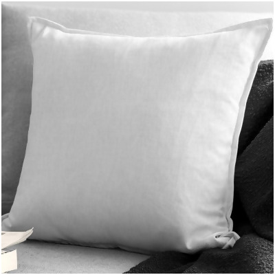 6ix Tailors CAR-PUR-WHI-CFT-24SQ Carmel Cotton Backing Square Decor Pillow with Feather Insert, Bleach White - 24 in. 
