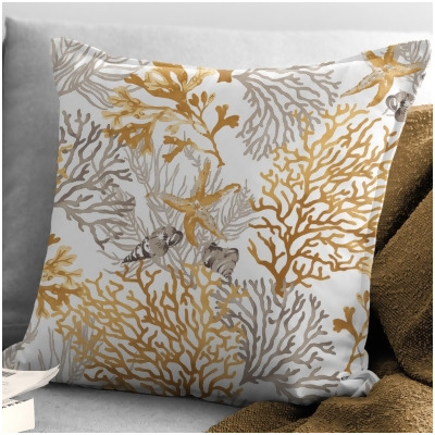 6ix Tailors REE-OCE-GOL-CFT-14OB 14 x 20 in. Reef Decorative Throw Pillows, Gold 