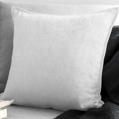 6ix Tailors JUN-HAY-WHI-CFT-24SQ Juno Velvet Square Decor Pillow with Feather Insert, White - 24 in. 
