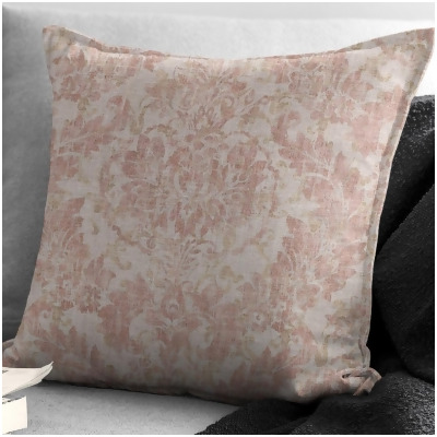 6ix Tailors DAM-ANT-BSH-CFT-24SQ Damaskus Linen Square Decor Pillow with Feather Insert, Blush - 24 in. 