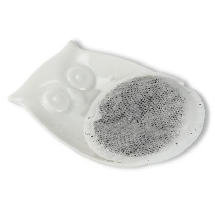 Abbott Collection AB-27-BLANC-819 4 in. Owl Teabag Plate, White 