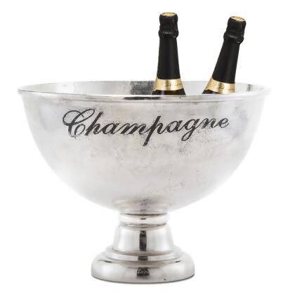 Abbott Collections AB-30-CHAMPAGNE 18 in. Jumbo Pedestal Bowl with Champagne, Nickelplated 
