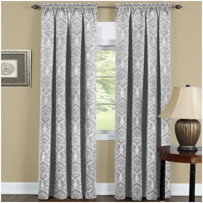 Achim SUPN63SV12 52 x 63 in. Polyester Blackout Rod Pocket Single Curtain Panel, Silver 