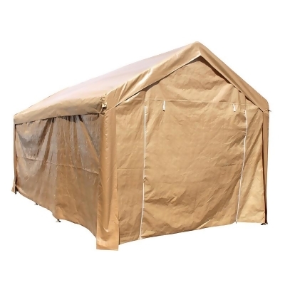 Aleko CP1020BE-UNB 10 x 20 ft. Heavy Duty Outdoor Gazebo Carport Canopy Tent with Sidewalls, Beige 