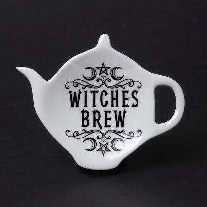 Alchemy Gothic SR4 4.33 in. Crescent Witches Brew Tea Spoon Holder, White 