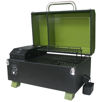 Buffalo Outdoor PWPG256 Portable Electric Start Wood Pellet Grill, Green 