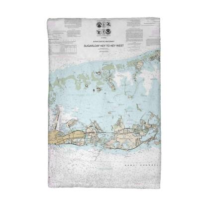 Betsy Drake KT11446K Sugarloaf Key to Key West, FL Nautical Map Kitchen Towel 