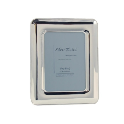 Bey-Berk International SF163-11 5 x 7 in. Silver Plated Picture Frame with Easel Back, Setof 2 - 9.50 x 7.50 x 0.25 in. 