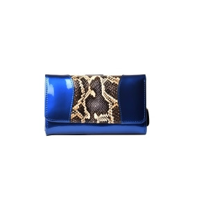 Bravo Handbags Wb-502blu Python Print Wallet, Blue - Medium - All