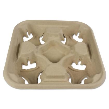 Boardwalk BWK4CUPCARRIER 4 Cup Carrier Tray, Kraft