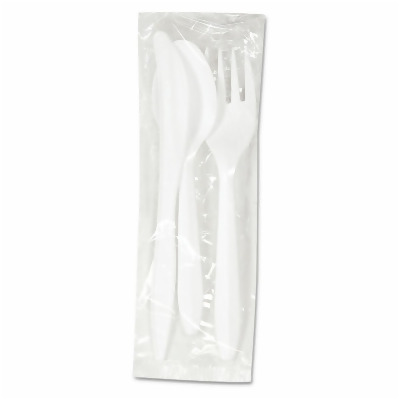 Boardwalk BWKCOMBOKIT Three-Piece Cutlery Kit, White - Polypropylene - Fork- Knife -Teaspoon 
