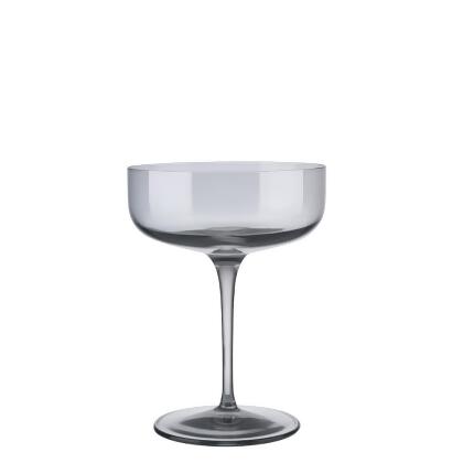 Blomus 63933 10 oz Fuum Champagne Saucer Glass, Smoke - Set of 4 