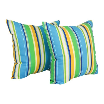 Blazing Needles 9913-S2-REO-56 Spun Polyester Outdoor Floor Pillows, Covert Bluebell - Set of 2 