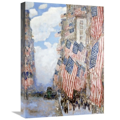 Global Gallery 22 in. The Fourth of July, 1916 - The Greatest Display of the American Flag Ever Seen in New York, Climax of the Preparedness Parade in May Art Print - Frederick Childe Hassam 