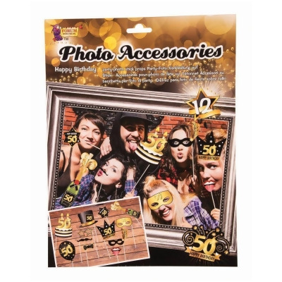 Forum Novelties 306826 50th Birthday Photo Booth Accessories, Pack of 12 