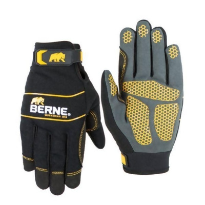 Berne GLV66BK520 Hex Grip Performance Glove, Black - 2XL 