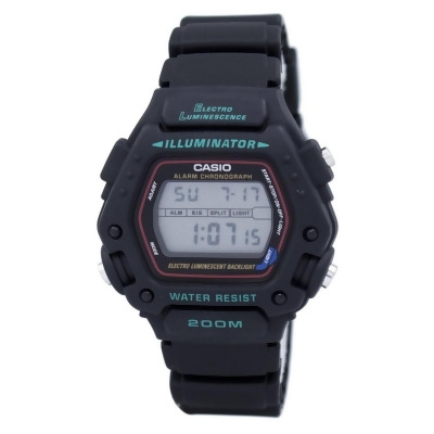 Casio DW-290-1VS Digital Classic Alarm Chronograph WR200M Mens Watch, Black - Adult 