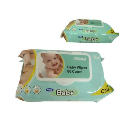 Familymaid 24127 Rectangle V Baby Wipe, 80 Count - Pack of 24 