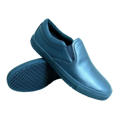 Genuine Grip 2060-7.5M Mens Slip-Resistant Retro Slip-on Work Shoes, Black - Size 7.5 