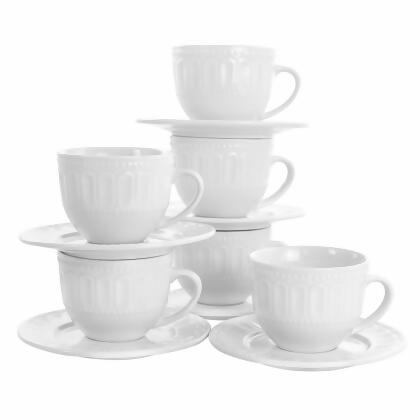 Elama EL-CHARLOTTE6PC Charlotte Mug Set, White - 6 Piece 