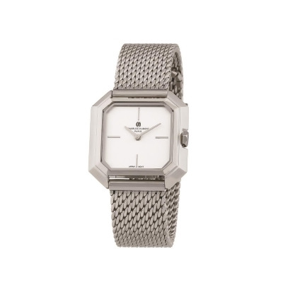 Charles-Hubert Paris 7006-W Womens Stainless Mesh Quartz Dial Watch, Silver 