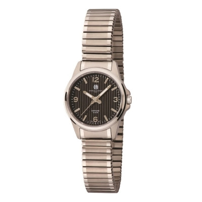 Charles-Hubert Paris 6990-B Womens Titanium Dial Expansion Band Watch, Black 