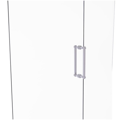 Allied Brass 404G-12BB-SCH 12 in. Contemporary Back to Back Shower Door Pull with Grooved Accent, Satin Chrome 