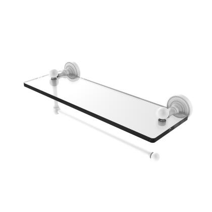 Allied Brass DT-1PT-16-WHM 16 in. Dottingham Collection Paper Towel Holder with Glass Shelf, Matte White 