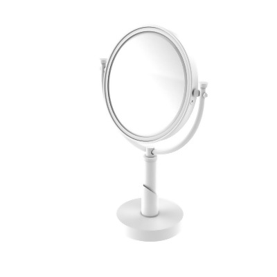Allied Brass TR-4-2X-WHM 8 in. Tribecca Collection Vanity Top Make-Up Mirror 2X Magnification, Matte White 