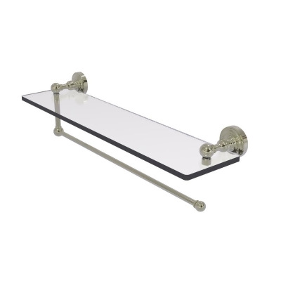 Allied Brass DT-1PT-22-PNI 22 in. Dottingham Collection Paper Towel Holder with Glass Shelf, Polished Nickel 