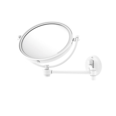 Allied Brass WM-6-5X-WHM 8 in. Wall Mounted Extending Make-Up Mirror 5X Magnification, Matte White 