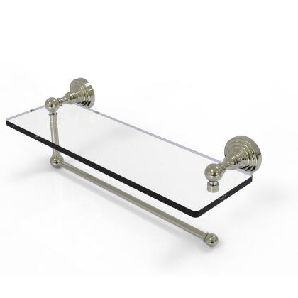 Allied Brass WP-1PT-16-PNI 16 in. Waverly Place Collection Paper Towel Holder with Glass Shelf, Polished Nickel