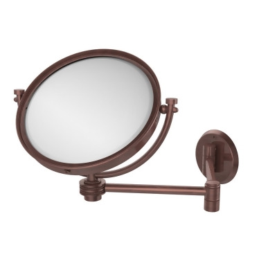Allied Brass WM-6D-3X-CA 8 in. Wall Mounted Extending Make-Up Mirror 3X Magnification with Dotted Accent, Antique Copper 