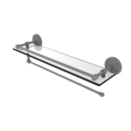 Allied Brass PMC-1PT-22-GAL-GYM 22 in. Prestige Monte Carlo Collection Paper Towel Holder with Gallery Glass Shelf, Matte Gray 