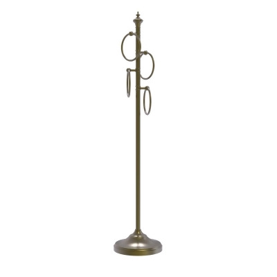 Allied Brass TS-D1-ABR Floor Standing 4 Towel Ring Stand, Antique Brass 