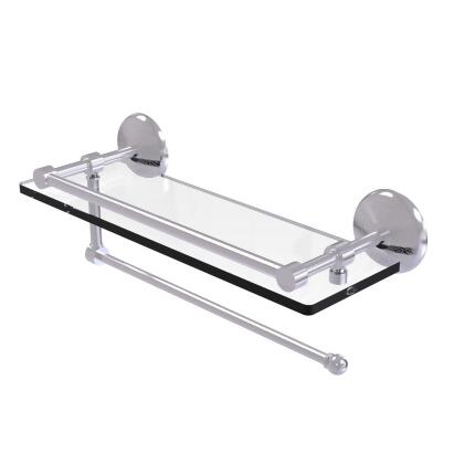 Allied Brass PMC-1PT-16-GAL-SCH 16 in. Prestige Monte Carlo Collection Paper Towel Holder with Gallery Glass Shelf, Satin Chrome 