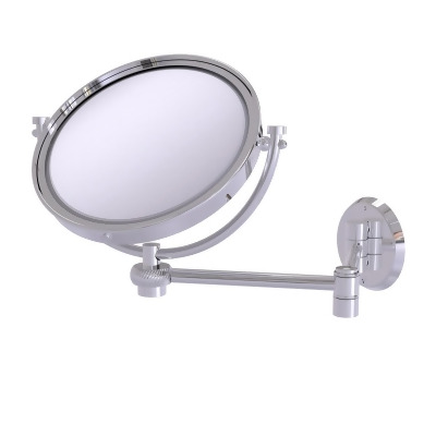 Allied Brass WM-6T-5X-PC 8 in. Wall Mounted Extending Make-Up Mirror 5X Magnification with Twist Accent, Polished Chrome 