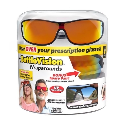 BattleVision 6049204 Wrap Around Sunglasses, Assorted - Pack of 2 