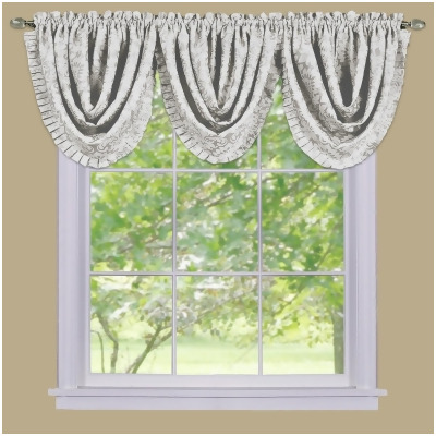 Achim SUWTVLIV12 48 x 36 in. Sutton Polyester Light Filtering Rod Pocket Curtain with Valance, Ivory 