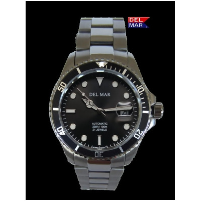Emtech La Costa Co. 50390 Del Mar Mens Premier Automatic Watch Black Dial, Stainless Steel Band 0 