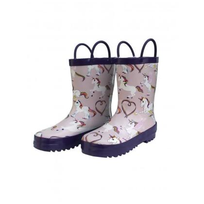Foxfire for Kids FOX-600-78-7 Childrens Rainbow Unicorn Rain Boot - Size 7, Toddler