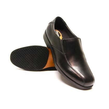 Genuine Grip 9550-7M Men Slip-Resistant Slip-on Dress Work Shoe, Black - Size 7 