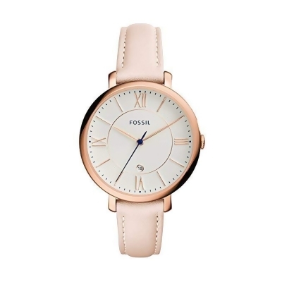 Fossil ES3988 Jacqueline Leather Watch for Ladies, Rose Gold 