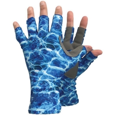 Glacier Glove 559344 Islamorada Sun Glove, Blue Camo - Medium 